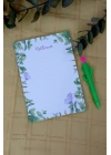 Yeşil Doğa ve Kelebek Tasarımlı A5 Notepad Memopad Bloknot Defter Not Kağıdı Not Defteri