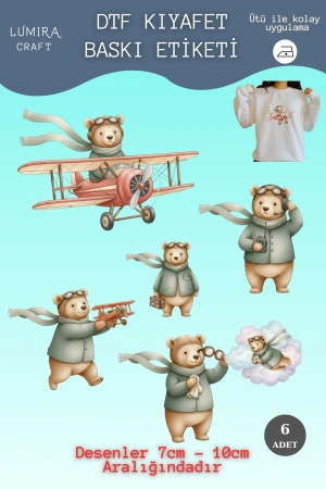 Teddy Bear, Kumaşa Baskı Yapılabilen Ütü ile Yapışan DTF Tekstil Transfer Baskı Kağıdı, Pilot Ayı