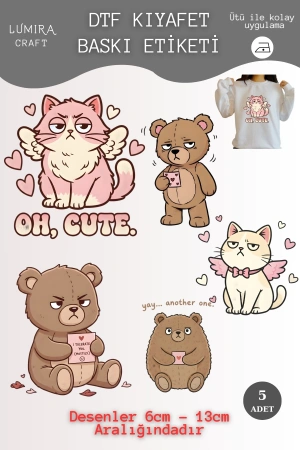 Sevgililer Günü Ayıcık ve Kedi Kumaşa Baskı Yapılabilen Ütü ile Yapışan DTF Transfer Baskı Kağıdı