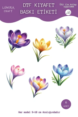 Renkli Kardelen Çiçekleri Kumaşa Ütü ile Yapışan DTF Transfer Baskı Kağıdı