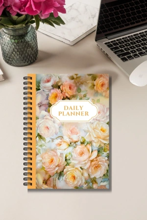 Soft Çiçekli - A5 Boy Günlük Planlayıcı , Daily Planner, To Do List-Konsept Not Defteri, Notepad