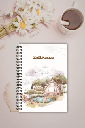 Ormanda Dağ Evi, A5-Günlük Planlayıcı , Daily Planner, To Do List-Konsept Not Defteri, Notepad