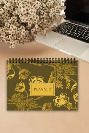 Altın Çiçek Tasarım A5-Haftalık Planlayıcı , Weekly Planner, To Do List-Konsept Not Defteri
