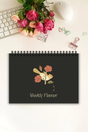 Elegant Floral A5-Haftalık Planlayıcı , Weekly Planner, To Do List-Konsept Not Defteri, Notepad