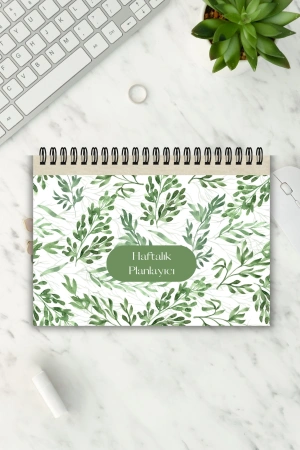 Green Botanical A5-Haftalık Planlayıcı , Weekly Planner, To Do List-Konsept Not Defteri, Notepad