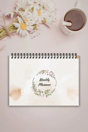 Pamuk Çiçeği A5-Haftalık Planlayıcı , Weekly Planner, To Do List-Konsept Not Defteri, Notepad