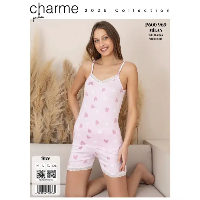 KADIN ASKILI KISA ŞORTLU PİJAMA TAKIMI