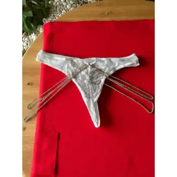 PASSİONE ZİNCİR DETAYLI BEYAZ TANGA