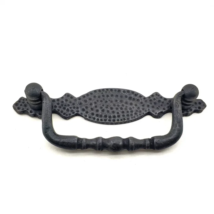 Antika Tarz Dekoratif Pirinç Dövme Sallantı Kapı Kulbu - 43x118 Mm, Oksit