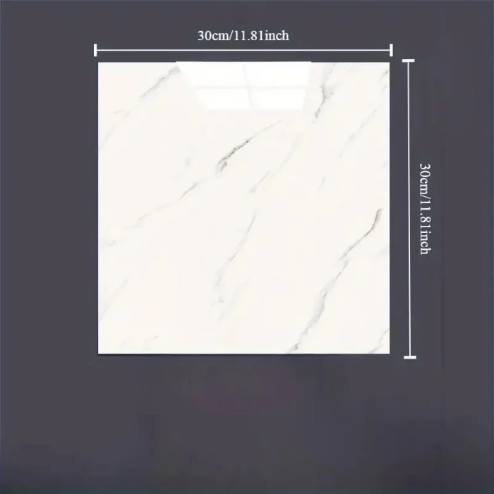 Beyaz Mermer Desenli Alüminyum Plastik Duvar Sticker (30*30)
