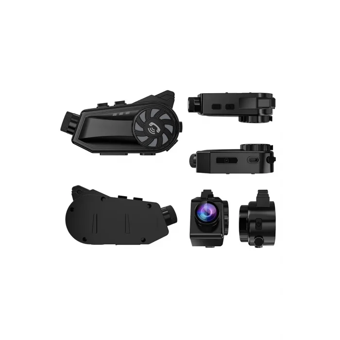 Bt68 Motosiklet Kask Bluetooth Kulaklık 1080p Kamera Ses Kontrolü Video Kayıt Özellikli İntercom