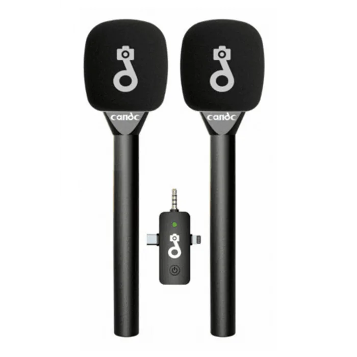 Çift Mikrofonlu Profosyonel Kablosuz Yüksek Kaliteli Ses Kaydı Röportaj Mikrofonu