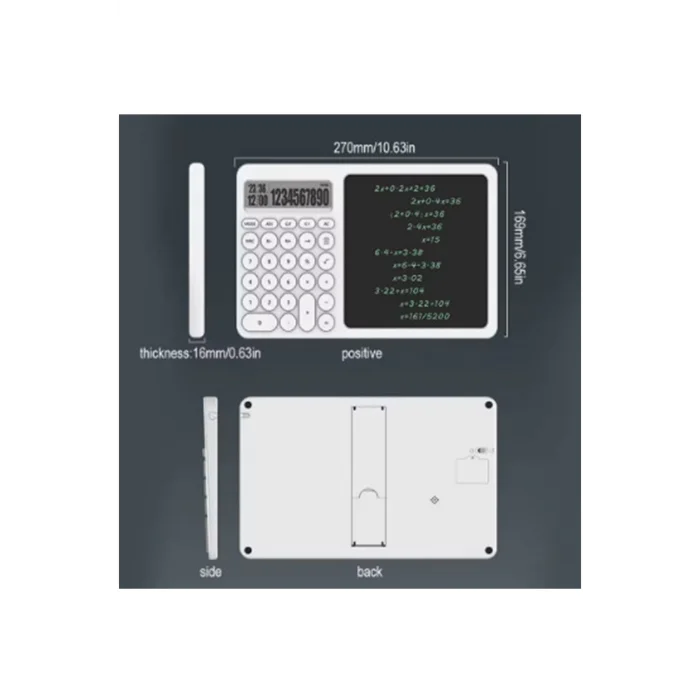 Çok Amaçlı Digital Hesap Makinesi Lcd Ekran Yazma Tableti Ofis Okul İçin Silinebilir El Yazısı Not Defteri