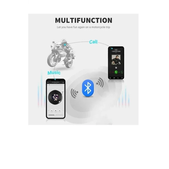 D60 2x Motosiklet Kask Kulaklığı Bluetooth Intercom Rgb Işıklı 2 Intercom Bağlantılı