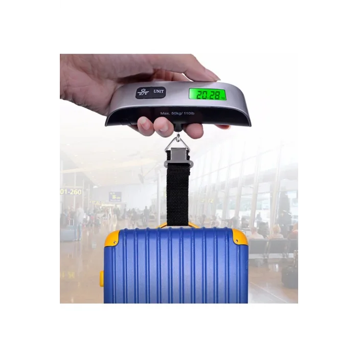 Dijital Işıklı Elektronik Askılı El Bagaj Tartısı Bavul Kantarı Seyahat Çantası 50kg