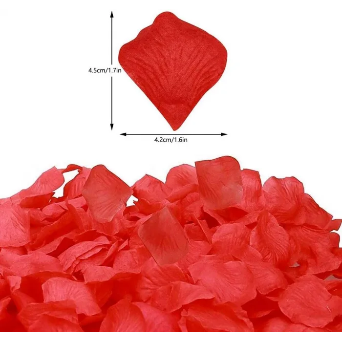 Kırmızı Renk Gül Yaprağı Şekilli Konfeti – 10 Paket 1000 Adet