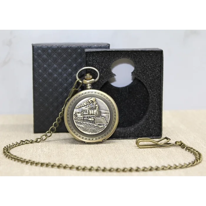 Özel Kutulu Tren Temalı Köstekli Saat Alk4670