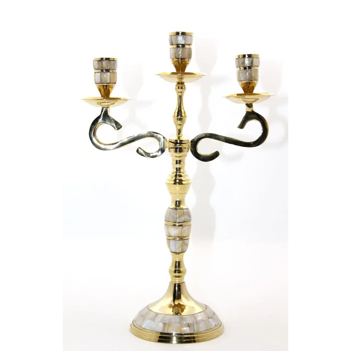 Pirinç Sedefli 3lü Şamdan 18912