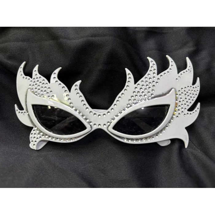 Taşlı Göz Kamaştıran Gecenin Yıldızı Beyaz Parti Alev Gözlük