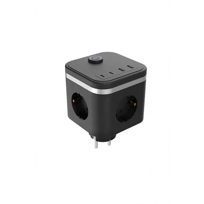 Termal Akım Korumalı Isıya Dayanıklı 3’lü Duvar Tipi Priz 2x Usb 2x Typce 3680 W