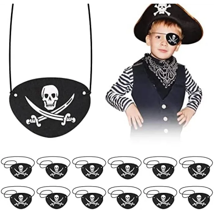 İthal Vinleks Deri Korsan Göz Bandı - Lastikli  Yumuşak