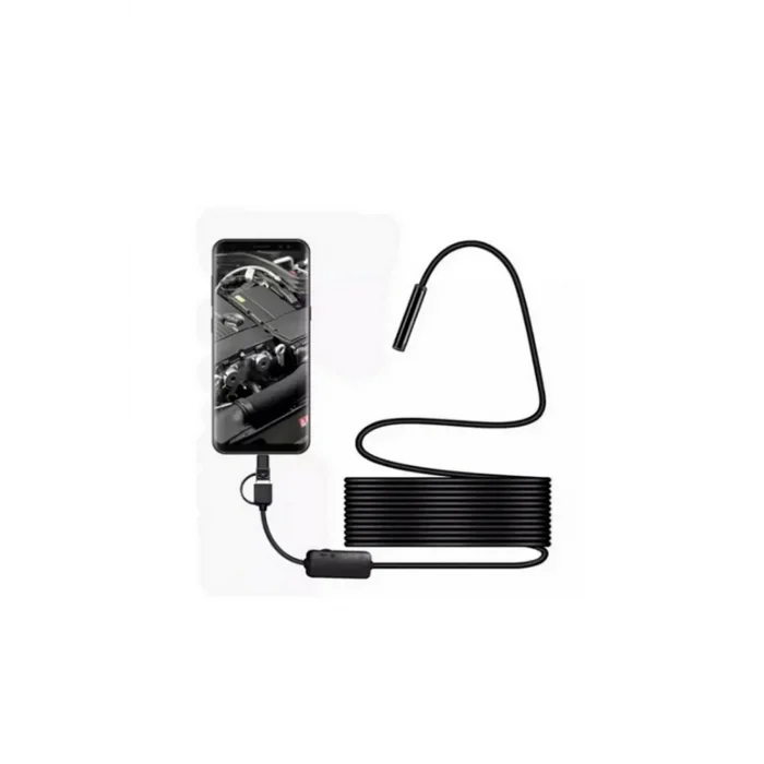 Endoskop Yılan Video Kamera Led’li 5 Metre 7 Mm Sert Kablo Yüksek Kaliteli Stereo