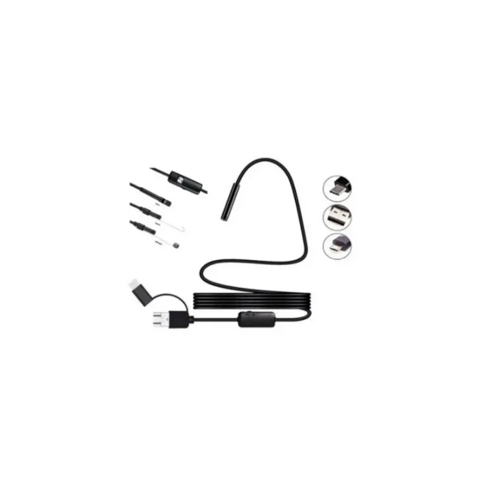 Endoskop Yılan Video Kamera Led’li 5 Metre 7 Mm Sert Kablo Yüksek Kaliteli Stereo