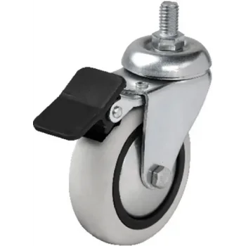 354 - 75x25 Mm Pvc Makaralı Vidalı Frenli Teker 4 Adet