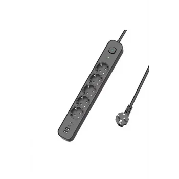 5 Prizli Akım Korumalı Uzatma Kablosu | 2xusb-a + 2xusb-c | 3680w - 2m Kablo