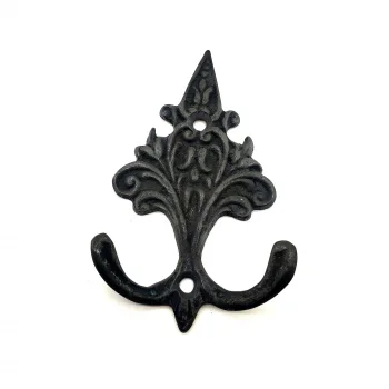 Antika Tarz Dekoratif Pirinç Çam Figürlü Askı - 98x57 Mm, Oksit