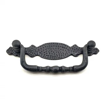 Antika Tarz Dekoratif Pirinç Dövme Sallantı Kapı Kulbu - 43x118 Mm, Oksit