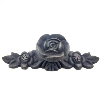 Antika Tarz Dekoratif Pirinç Gül Düğme - 30x100 Mm, Oksit