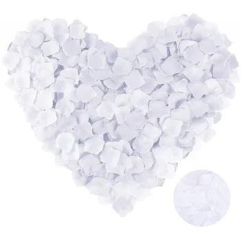 Beyaz Renk Gül Yaprağı Şekilli Konfeti 5 Paket 500 Adet