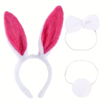 Fuşya Pembe Tavşan Kulak Papyon Kuyruk 339lü Parti Seti