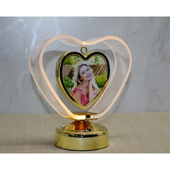 Kişiye Özel Fotoraf Alanli Kalpli Led Çerceve Alk4450