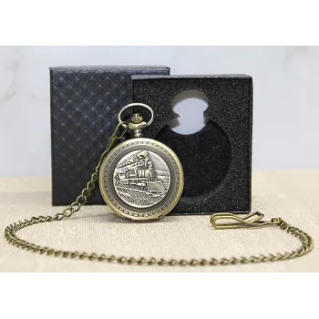 Özel Kutulu Tren Temalı Köstekli Saat Alk4670