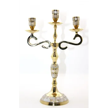 Pirinç Sedefli 3lü Şamdan 18912