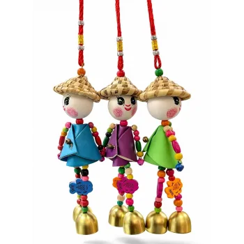 Renkli Boncuklu Şapkalı Bebek Rüzgar Çanı Alk5383