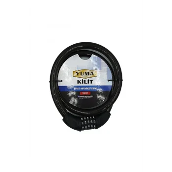 Yuma Ym-747 120cm 20mm 5 Şifreli Siyah Motorsiklet Kilidi