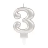 3 Rakam Mum Gümüş Renk