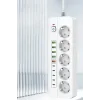 3500w Akım Korumalı 5’li Grup Priz: 5x Usb + 5x Type-c Çıkışlı (2 Metre)
