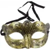 Altın Renk Eskitme Maskeli Balo Maskesi – Venedik Tarzı Parti Maskesi