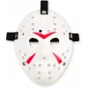 Beyaz Renk Kırmızı Çizgili Tam Yüz Hokey Jason Maskesi Hannibal Maskesi