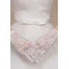 Beyaz Renk Kısa Dantelli Eldiven