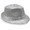 Disko  Gümüş Payetli Fötr Şapka Yetişkin Boy