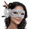 Gümüş Renk Tüylü Balo Maskesi Kadın Parti Aksesuarı