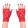 Kırmızı Dantel Parmaksız Kısa Eldiven