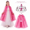 Masal Prensesi Pembe Pelerin Ve Taç Seti (85 Cm)