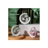 Masaüstü Vantilatör Usb Şarjlı Rgb Led Işıklı 3 Kademeli 180° Ayarlanabilir Soğutucu Fan Pembe