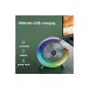 Masaüstü Vantilatör Usb Şarjlı Rgb Led Işıklı 3 Kademeli 180° Ayarlanabilir Soğutucu Fan Yeşil